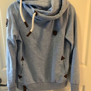 Naketano, size Large, heathered blue hoodie